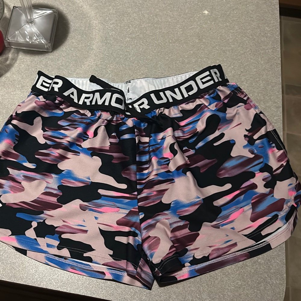 Under Armour Kids Camo Shorts - Pink and Black